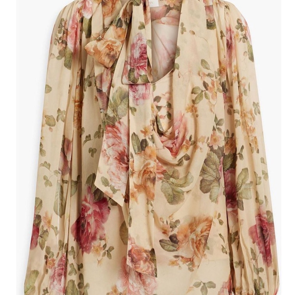 Zimmerman Floral Cream and Pink Women's Top